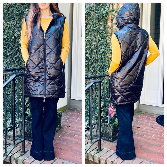 ✨LAST ONE✨Made in Italy Hottest Favorite Style Puffer long Hoodie Zip Up Vest - Picture 4 of 9